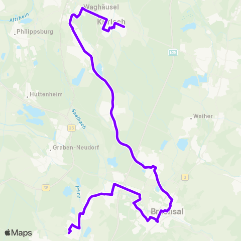 KVV Richard-Hecht-Schule (Spöck) ↔︎ Hinterfeld (Kirrlach) map