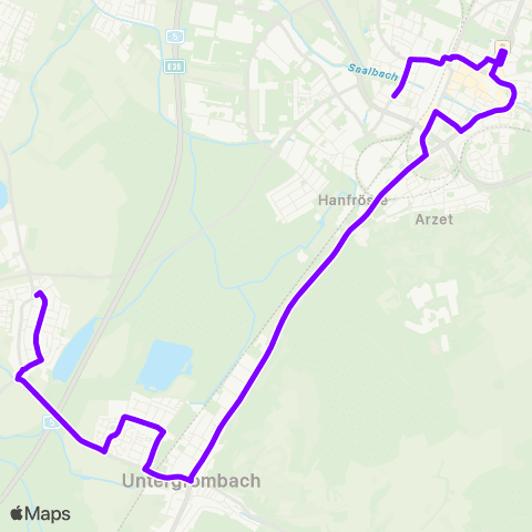 KVV Im Grün (Büchenau) ↔︎ Stadtwerke (Bruchsal) map