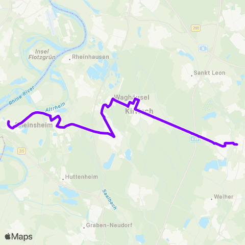 KVV Große Rheinstr. (Rheinsheim) ↔︎ Mingolsheim Bf map