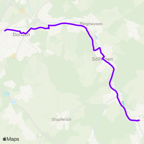 KVV S E V Durlach Bf ↔︎ S E V Söllingen map