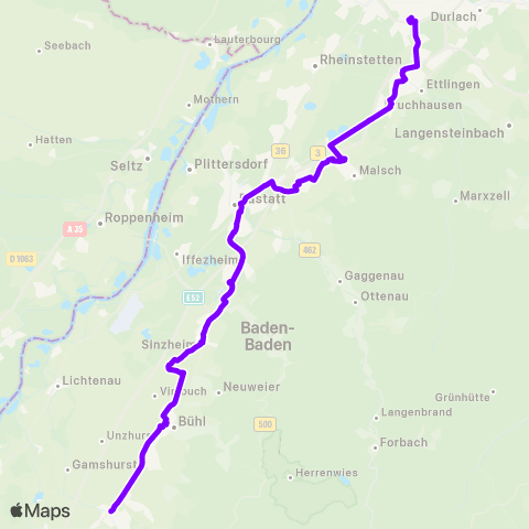 KVV S E V Rastatt ü Durmersheim ↔︎ S E V Rastatt map