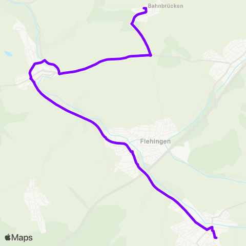 KVV Schulzentrum (Oberderdingen) ↔︎ Kindergarten (Bahnbrücken) map