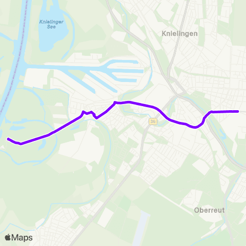 KVV 13 Daxlanden ↔︎ 13 Weinbrennerpl. map