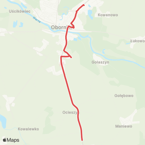Koleje Wielkopolskie Rogoźno Wlkp. — Poznań (Zastępcza Komunikacja Autobusowa) map