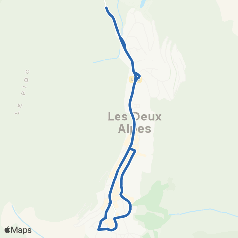 Navette des Deux Alpes Circuit Bleu - Les 2 Alpes Express map