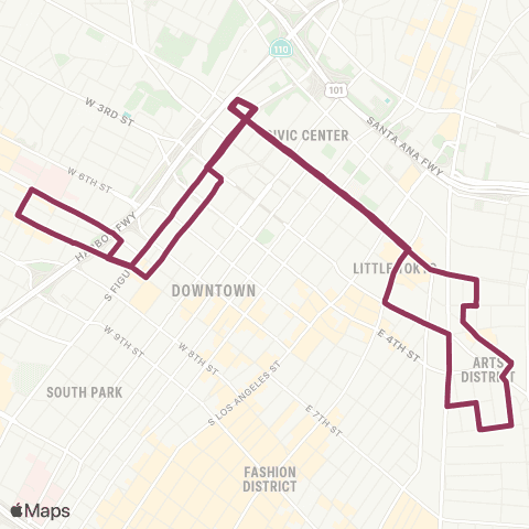 LADOT DASH DASH A map