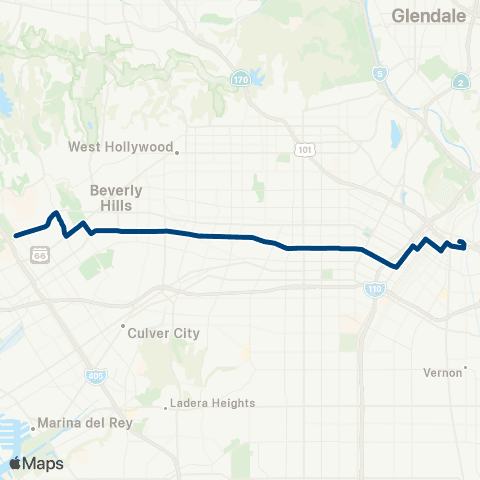LADOT Commuter Express CE534 map