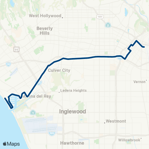 LADOT Commuter Express CE437B map
