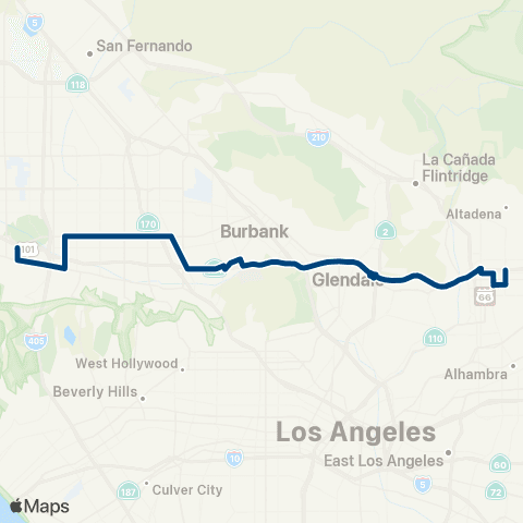 LADOT Commuter Express CE549 map