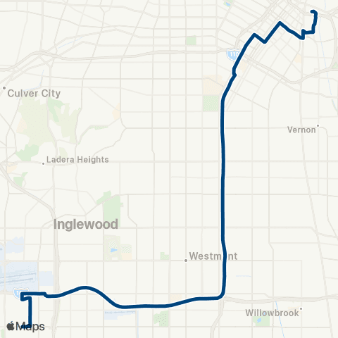 LADOT Commuter Express CE439 map