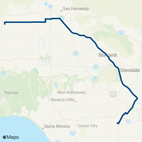 LADOT Commuter Express CE419 map
