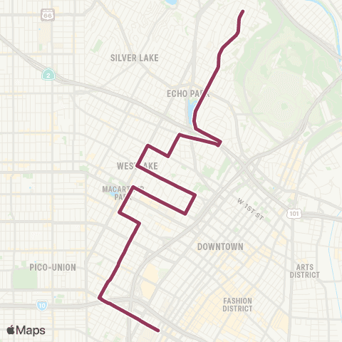 LADOT DASH DASH Pico Union / Echo Park map