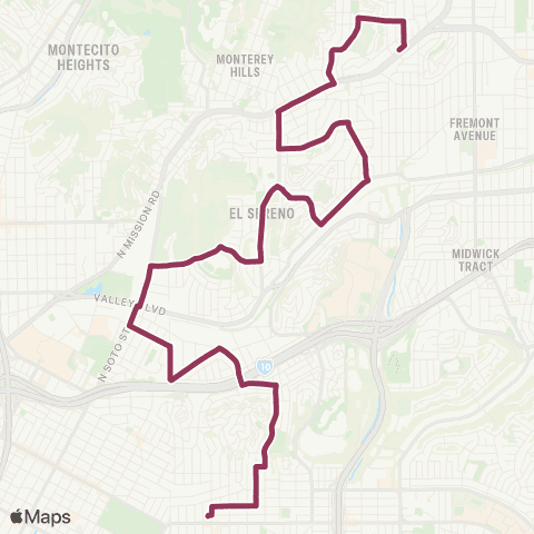 LADOT DASH DASH El Sereno / City Terrace map