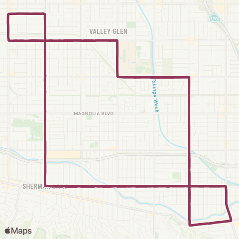LADOT DASH DASH Van Nuys / Studio CityLoop map