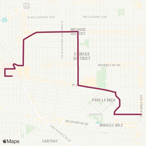 LADOT DASH DASH Fairfax map