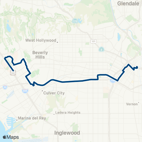LADOT Commuter Express CE431B map