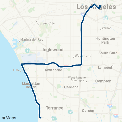 LADOT Commuter Express CE438B map