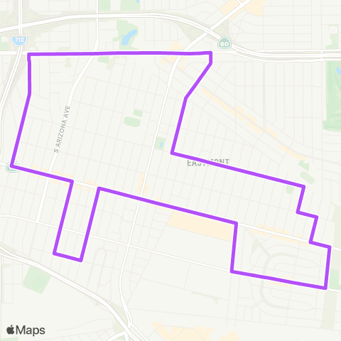 El Sol East LA Shuttle Whittier Boulevard / Saybrook Park map