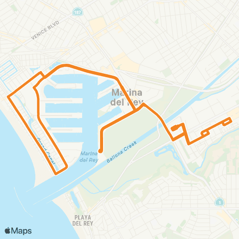 LA County Shuttles Marina Del Rey Beach Bus map