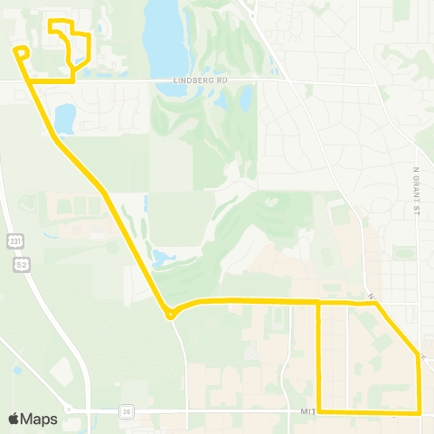 CityBus Lindberg Express map