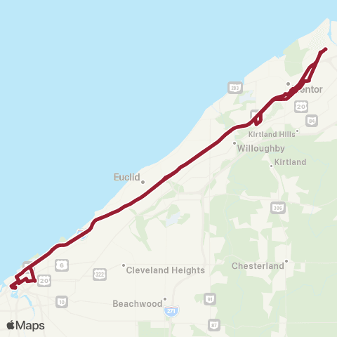 Laketran Mentor Park-N-Ride map