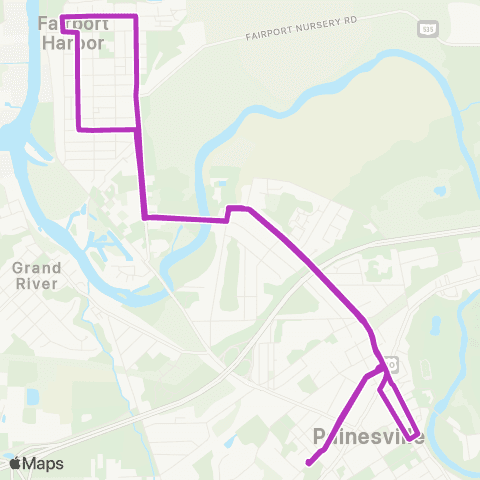 Laketran Painesville - Fairport map