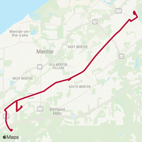 Laketran Mentor - Painesville map