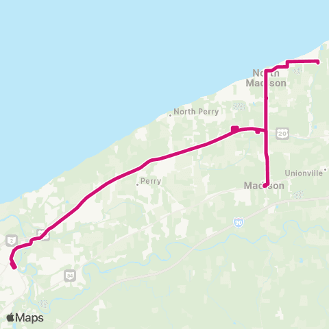 Laketran Painesville - Madison map