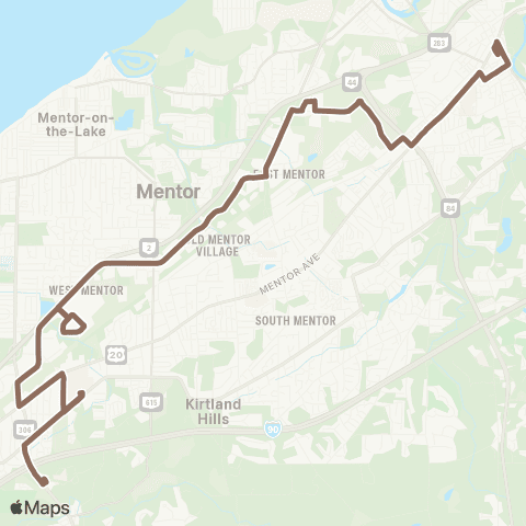 Laketran Painesville-Mentor map