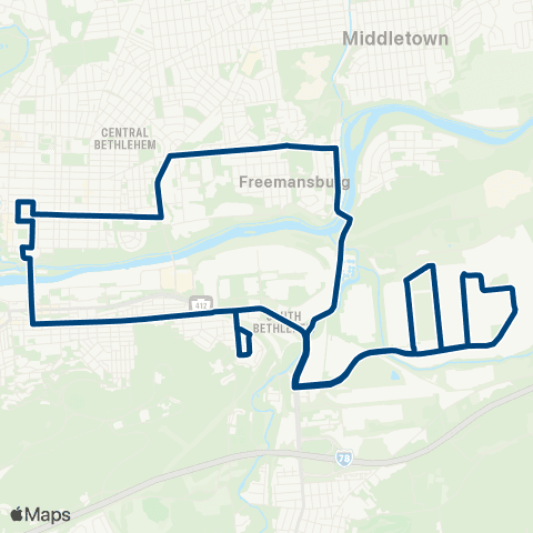 LANta Bethlehem Circulator map