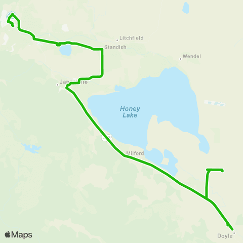 Lassen Rural Bus South County / Commuter map