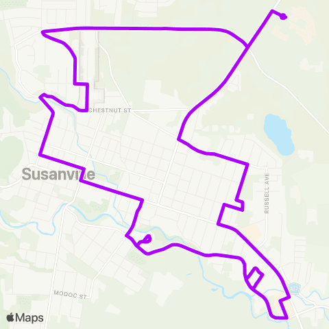 Lassen Rural Bus Susanville City Express Route map