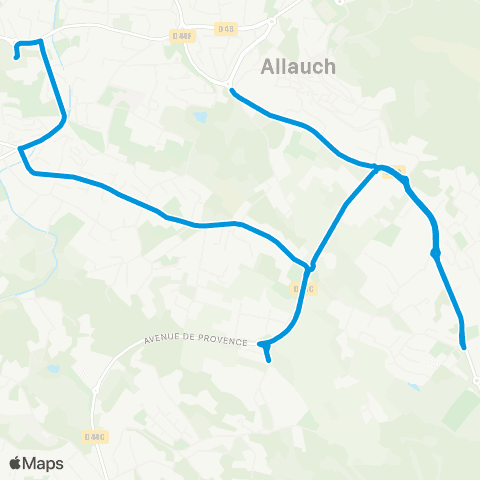 Les Bus des Collines Desserte Collège Yves Montand. map