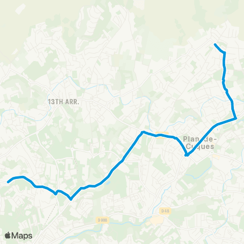 Les Bus des Collines Desserte Lycée Antonin Artaud map