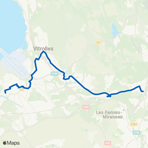Les Bus de l'Étang Genevoix / Brassens - Plan de Campagne map