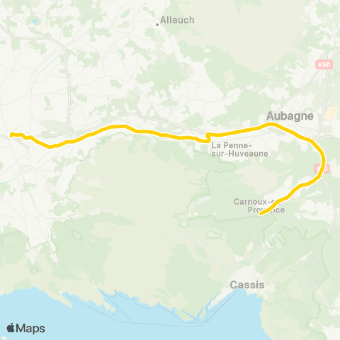 Les Bus de la Marcouline Cassis - Carnoux - Marseille map
