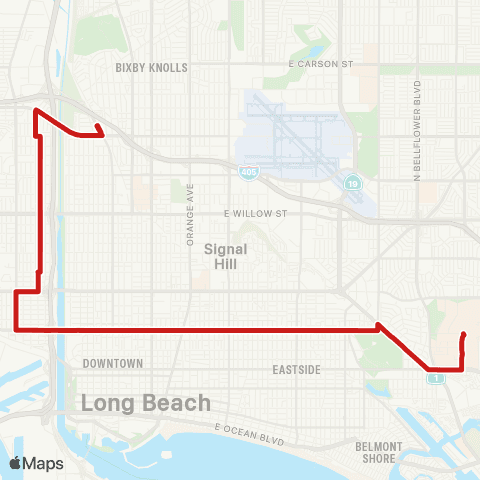 Long Beach Transit Anaheim St / Easy Ave map