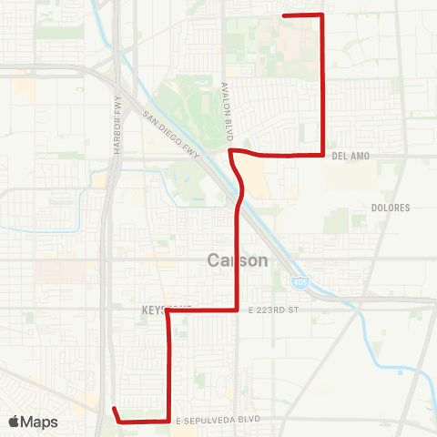Long Beach Transit Carson - CSUDH map
