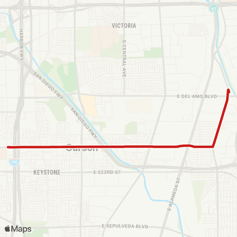 Long Beach Transit Carson St map