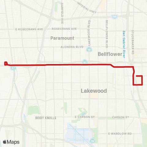 Long Beach Transit Artesia Blvd map