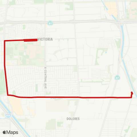 Long Beach Transit Del Amo Blvd map