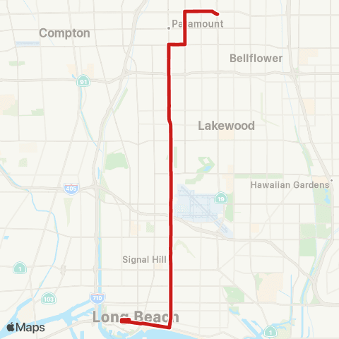 Long Beach Transit Cherry Ave map