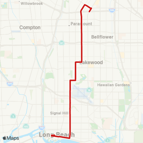 Long Beach Transit Cherry Ave map