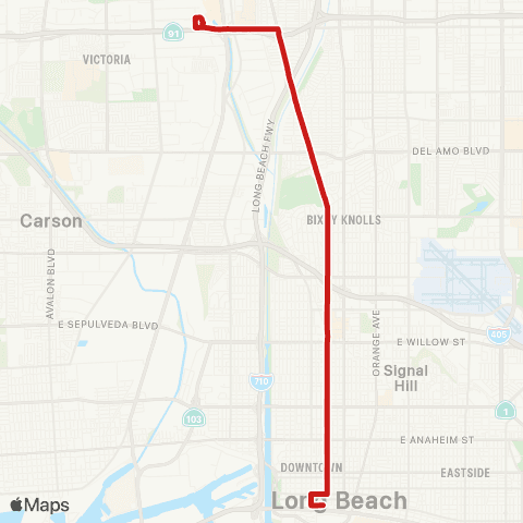 Long Beach Transit Long Beach Blvd map