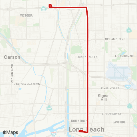 Long Beach Transit Atlantic Ave map