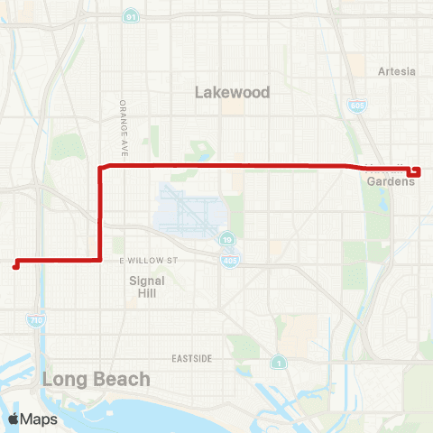 Long Beach Transit Carson St map