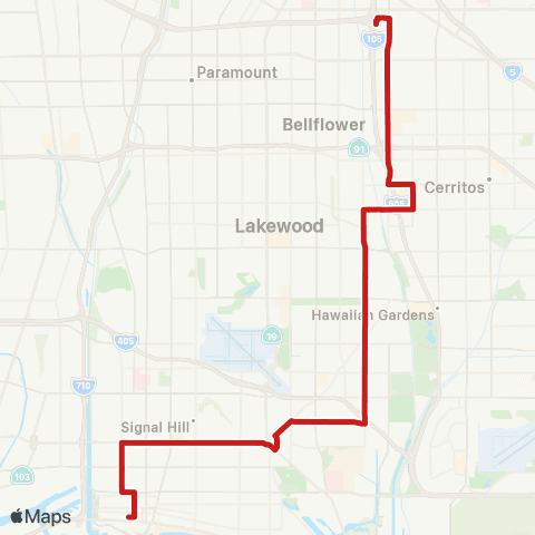 Long Beach Transit PCH / Palo Verde map