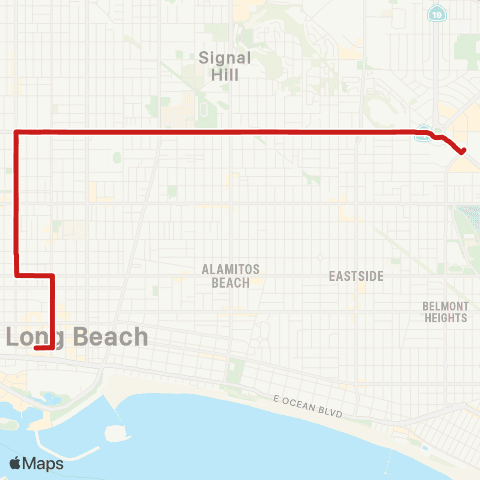 Long Beach Transit PCH / Ximeno map