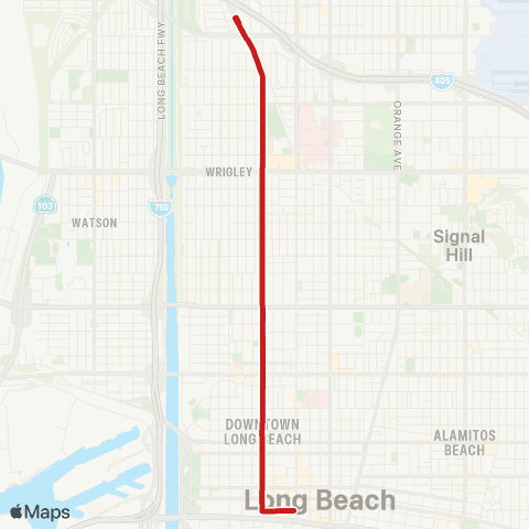 Long Beach Transit Pacific Ave map