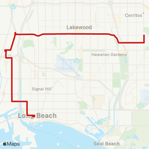 Long Beach Transit Santa Fe Ave / Del Amo Blvd map